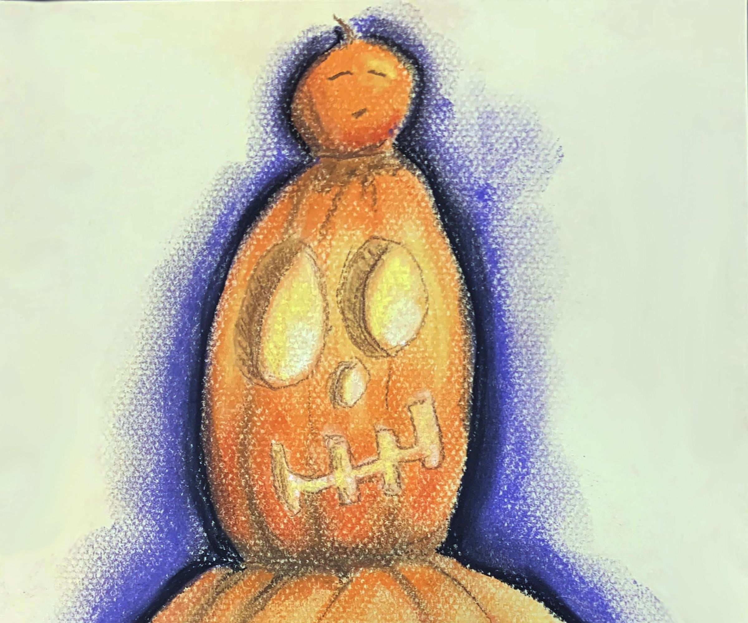 Pumpkin Totem Pole Drawing