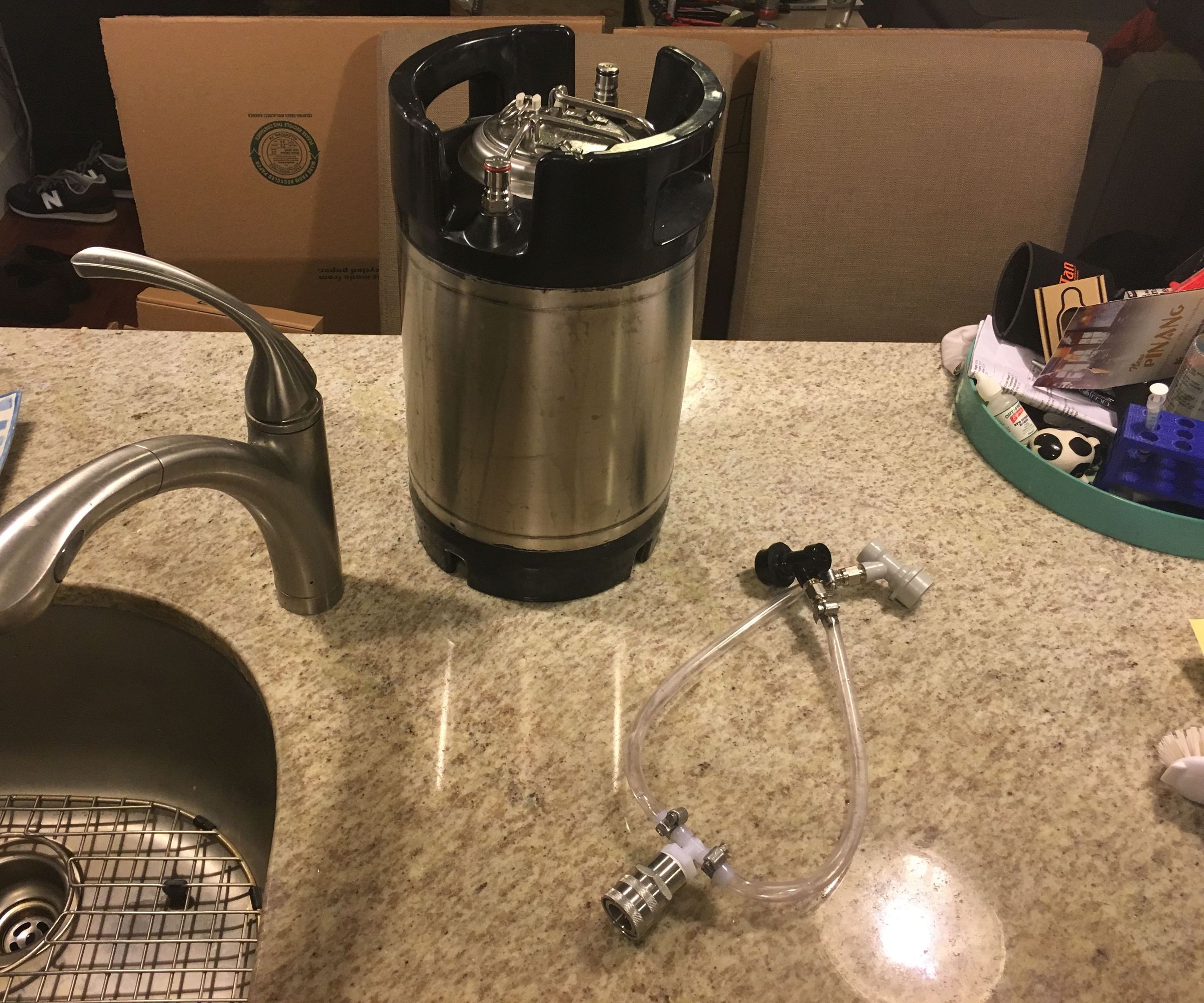 Simple homebrew beer keg washer