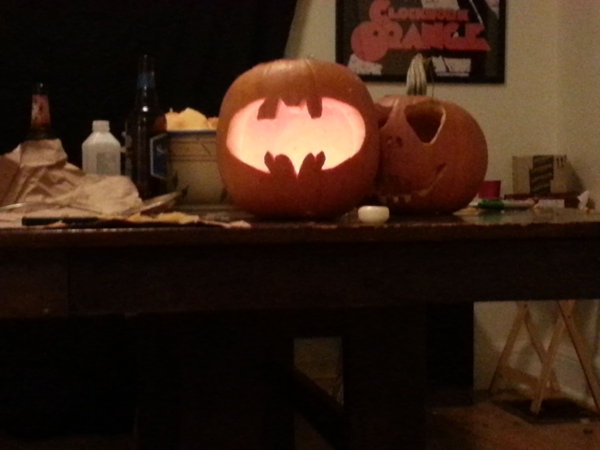 Quick LED Pumpkin - Batman Symbol