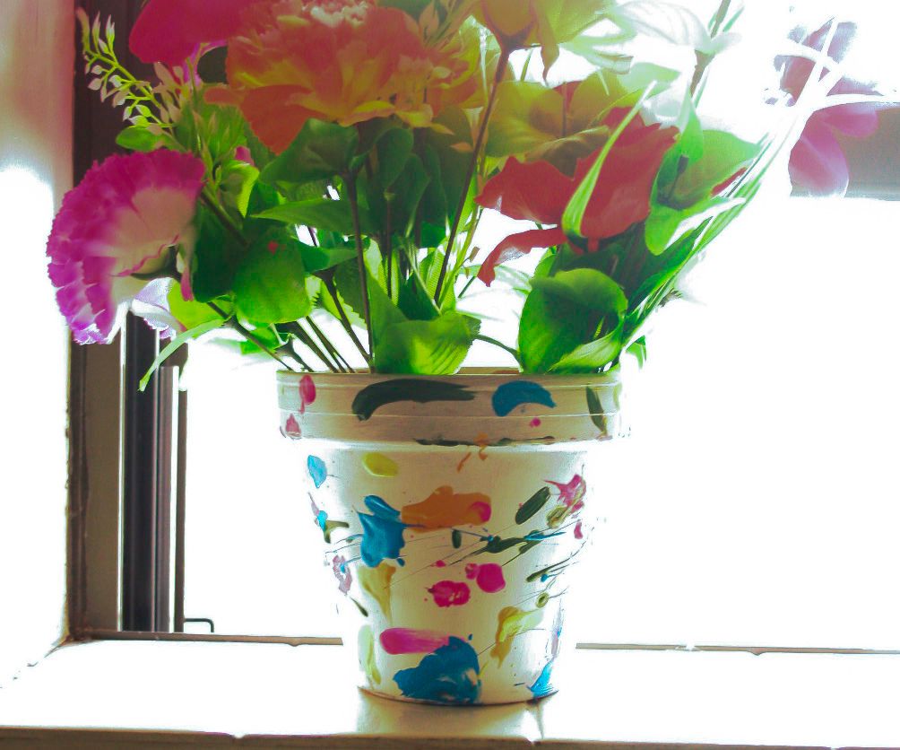 Paint Splatter Flower Pot (inspired by Jackson Pollock)