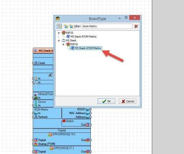 Start Visuino, and Select the Atom Matrix Board Type