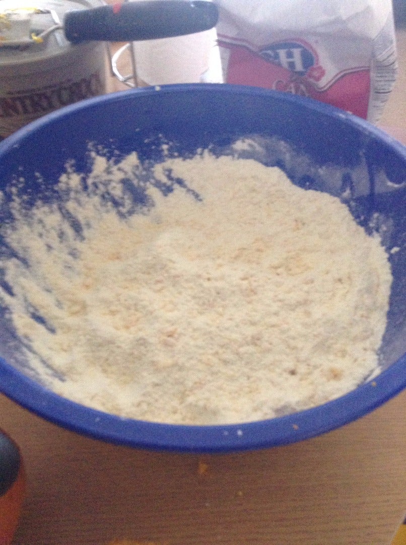 Combining the Dry Ingredients Plus Butter