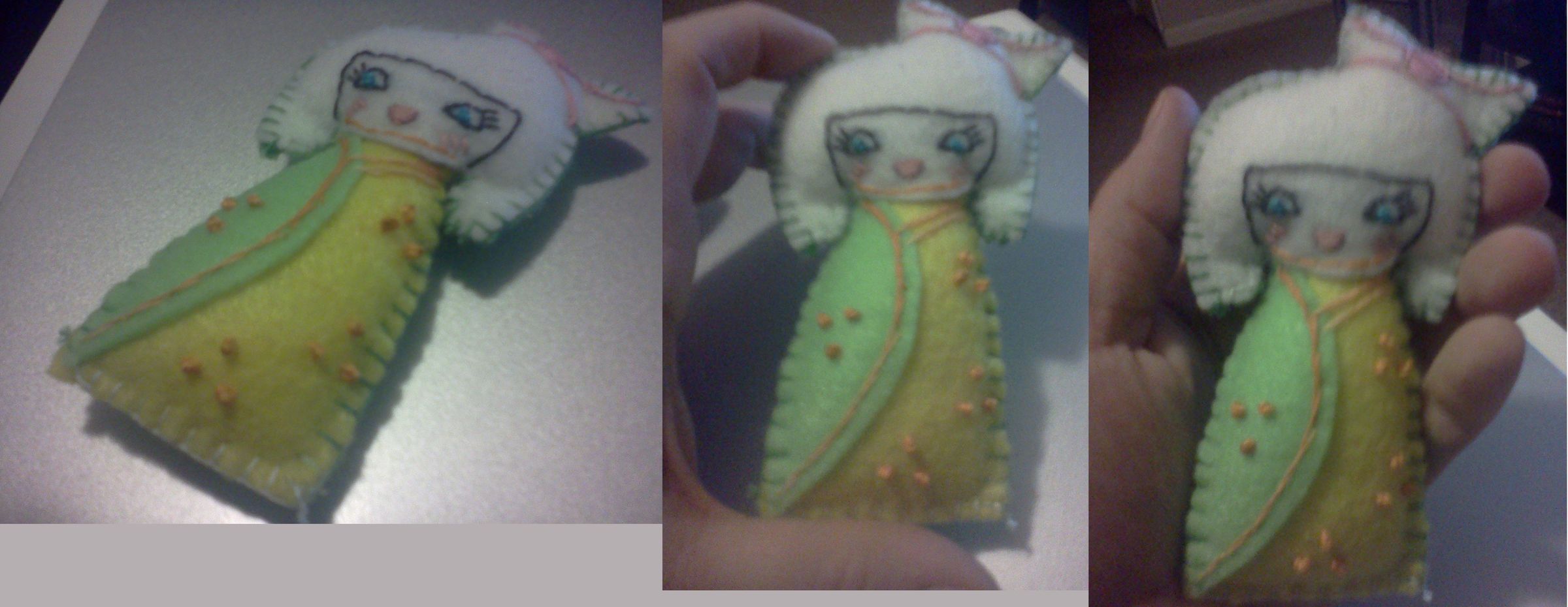 Embroidered Kokeshi Doll