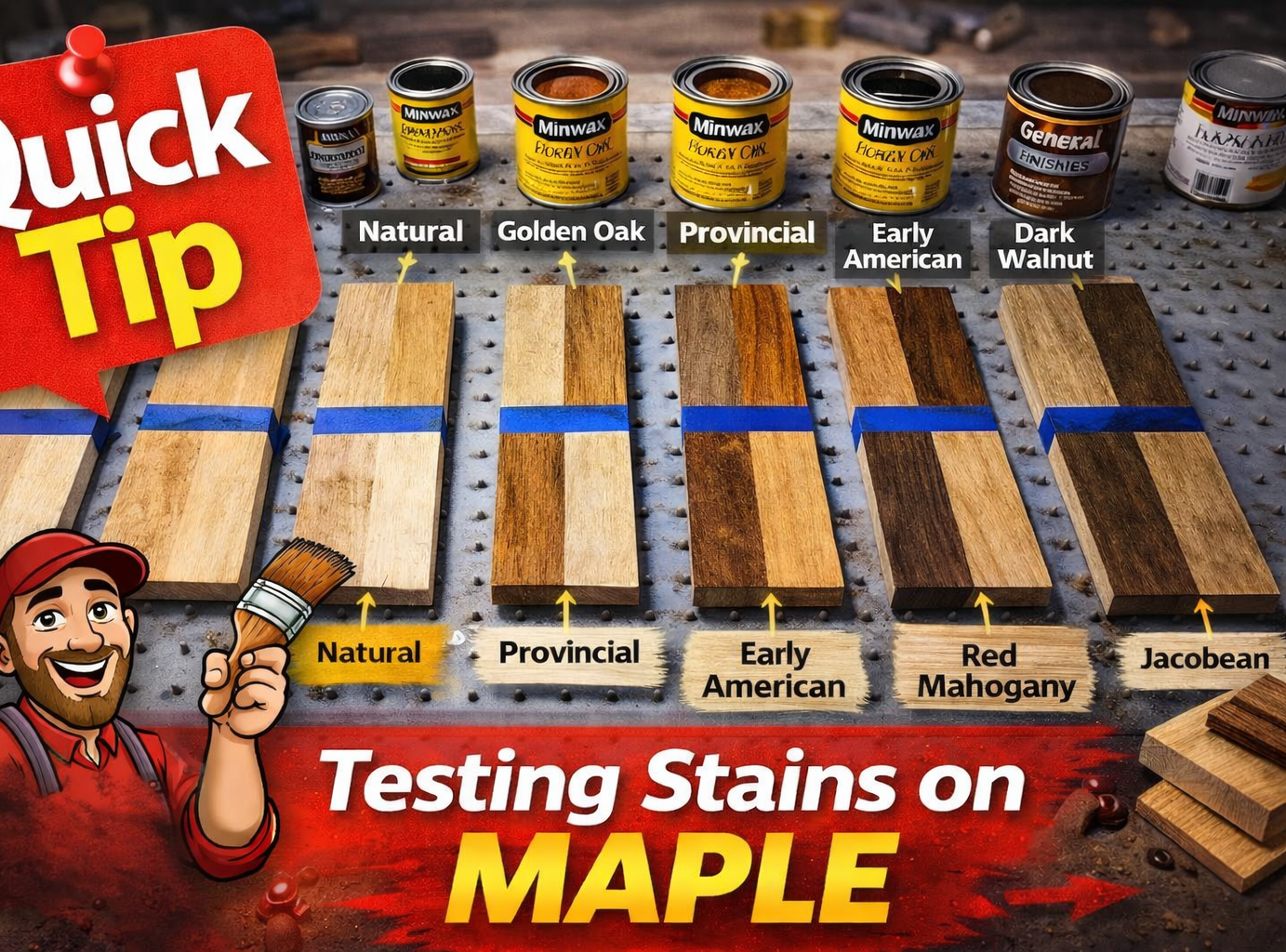 Testing Stains on Maple Lumber