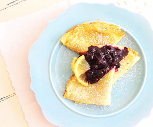 Crêpes With Lemon Blueberry Compote