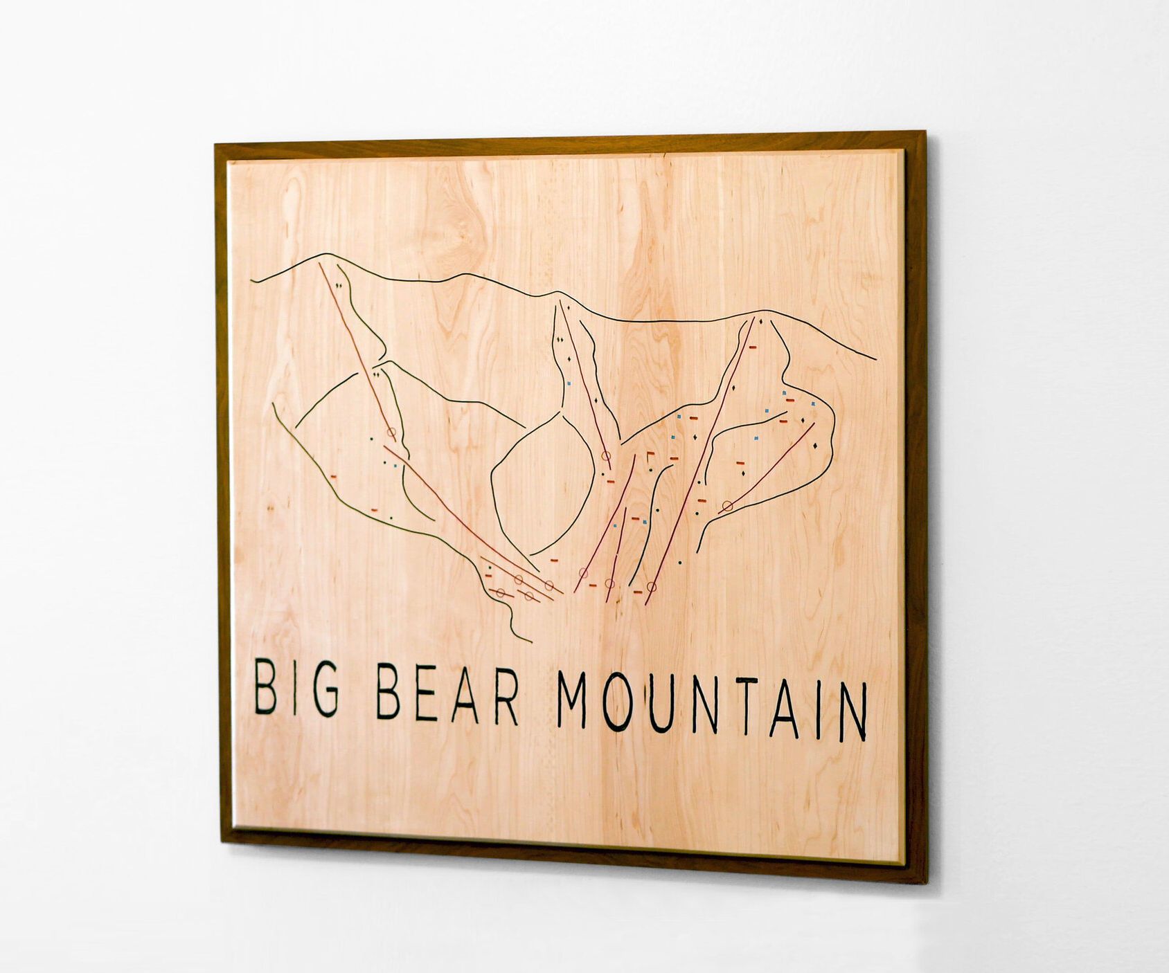 Minimalist Wooden Ski Resort Map