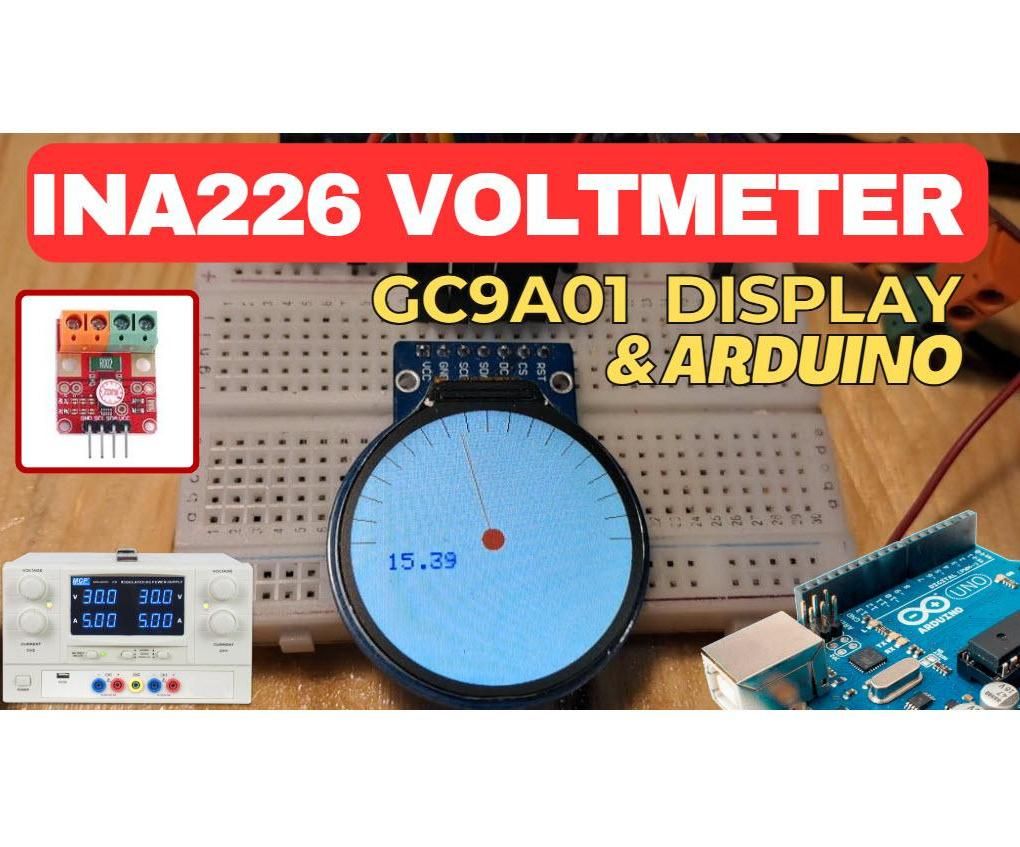 INA226 Voltmeter & GC9A01 Display Using Visuino