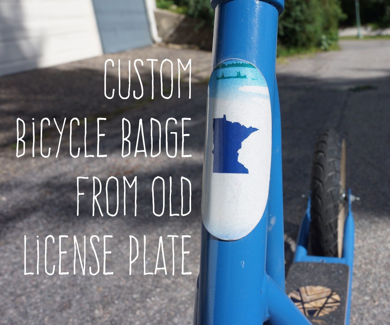 Upcycled License Plate Bike Badge