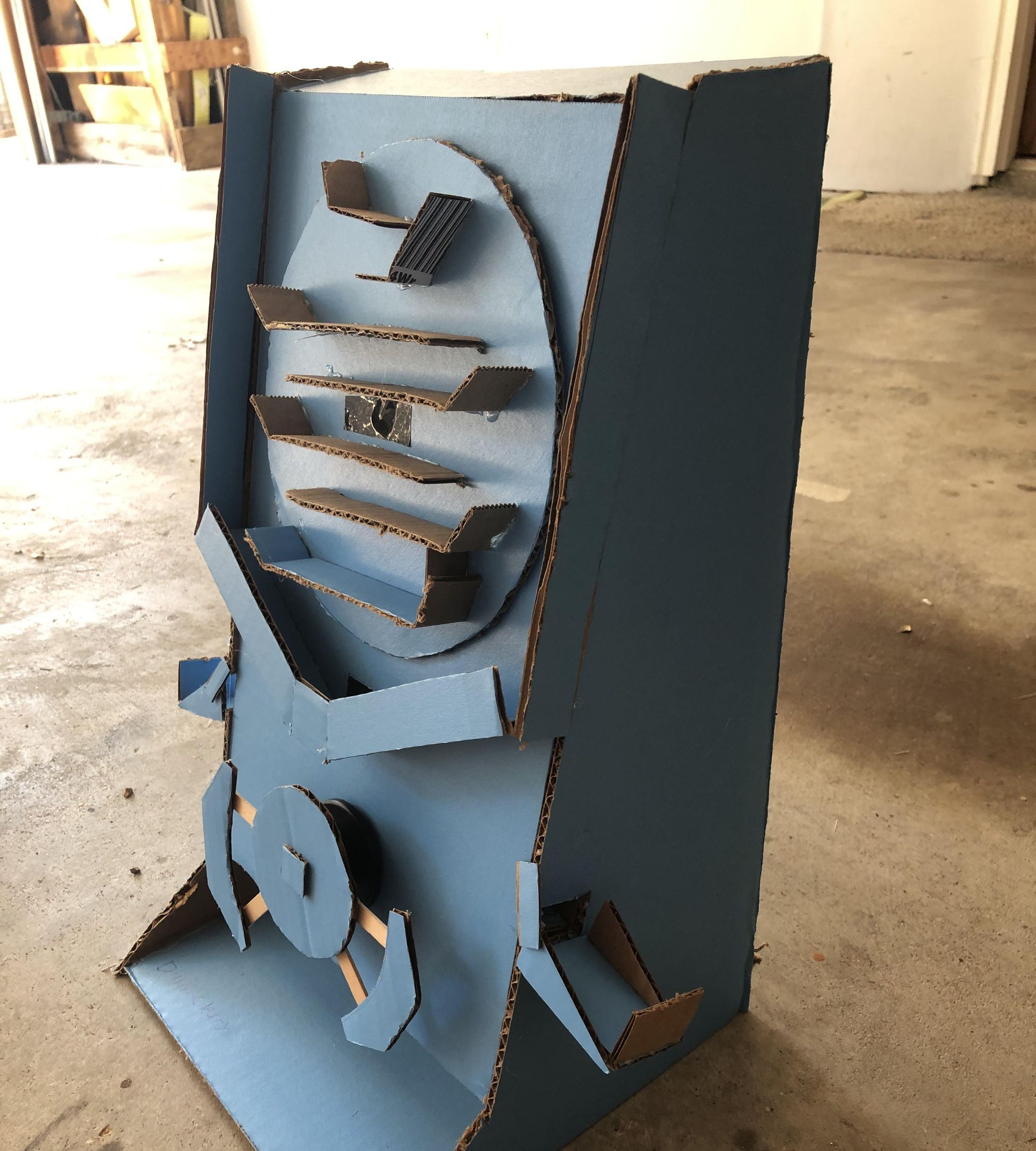 Cardboard Arcade-style Marble Dropper