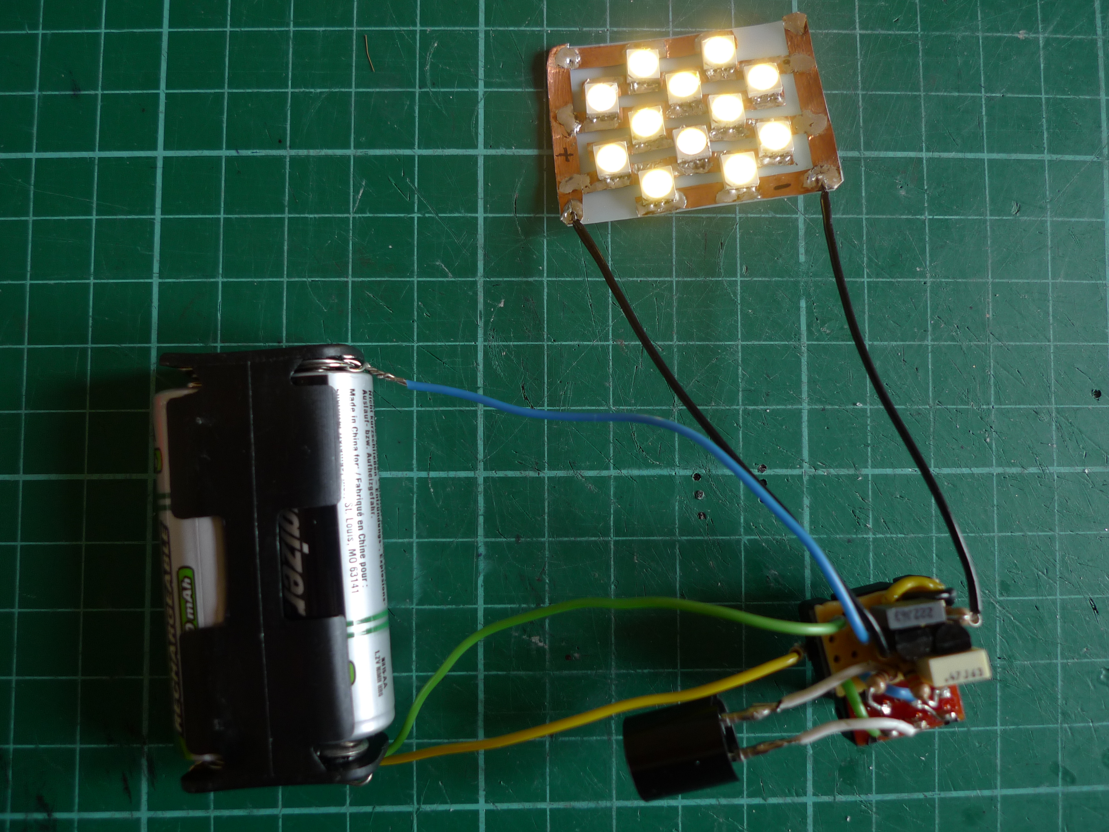 The any value Joule Thief - Single AA high power white LED driver