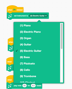 Option 1: Use "Play Note" in Scratch