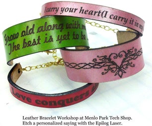Laser Etched Leather Bracelets - Valentines Gifts