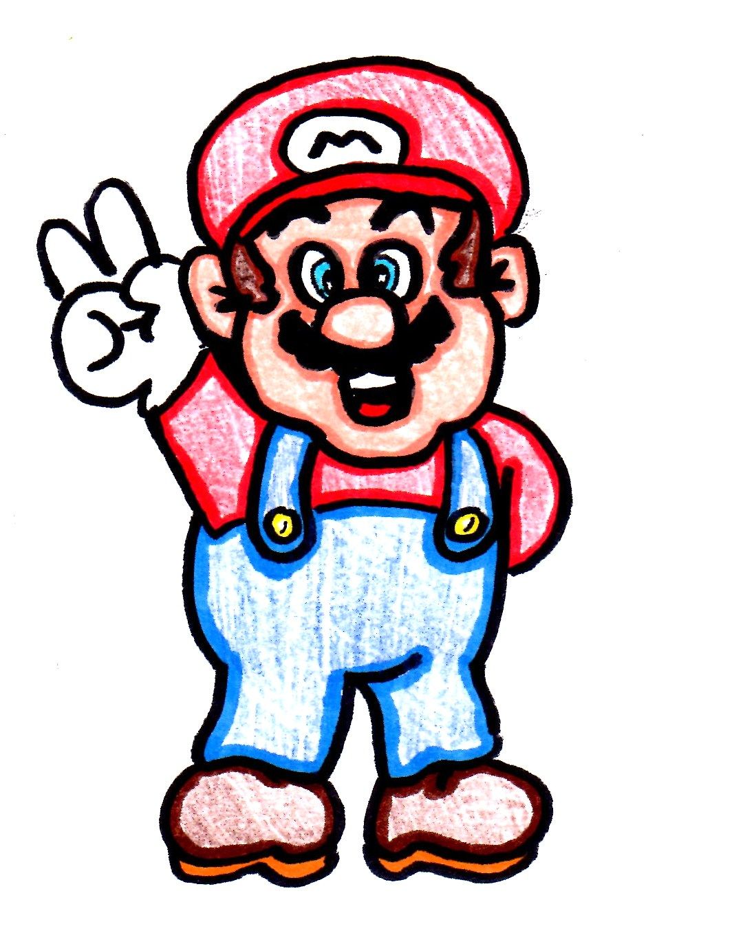 How to Draw Peace Mario!