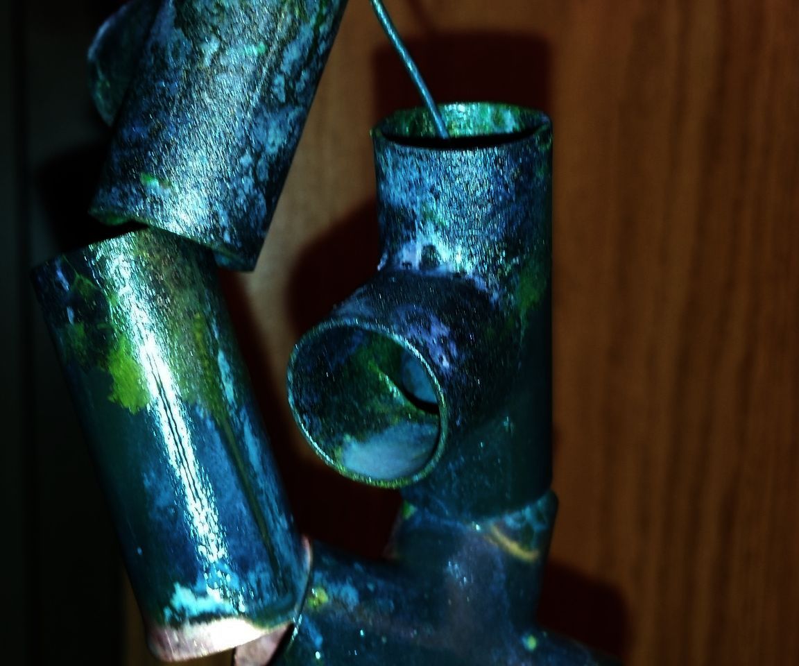 Vanadium Antifreeze Lye Plating Over Copper to Make Art With It.