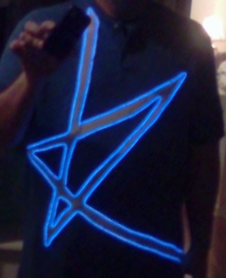 Polo Shirt With EL Wire and Felt Oversized Logo