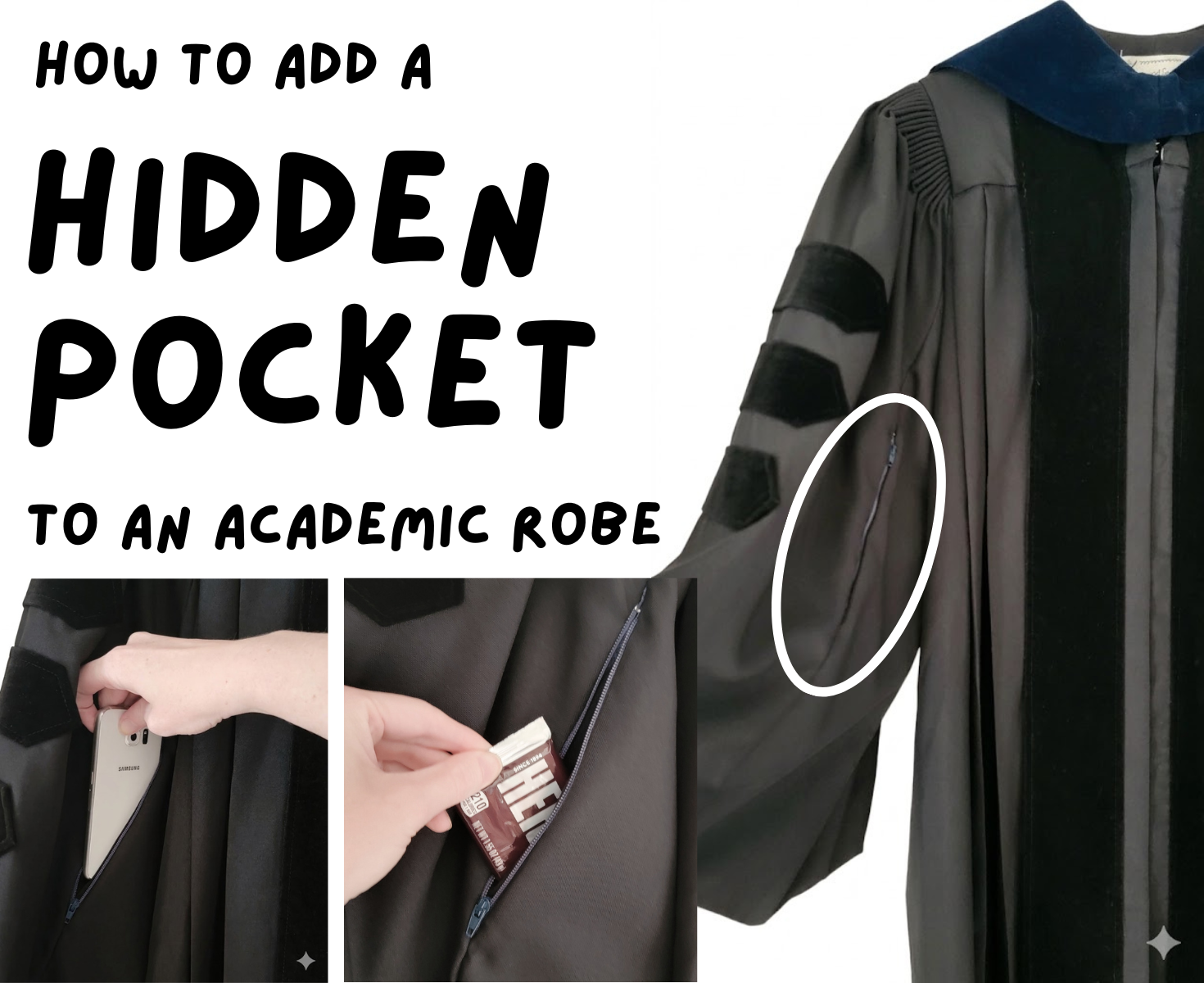 How to Add a Hidden Pocket to an Academic Robe