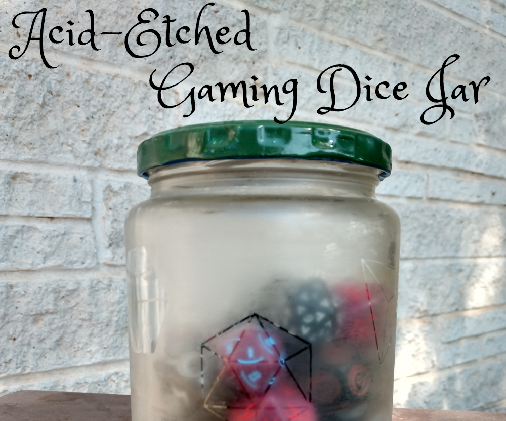 Acid-Etched RPG Gaming Dice Jar