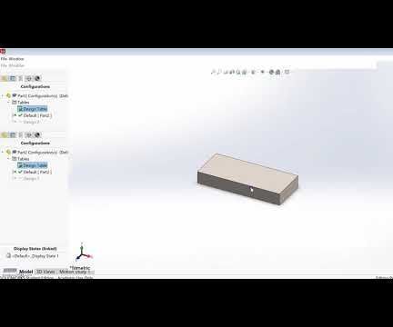 ME 470 Solidworks Design Tables for Parts