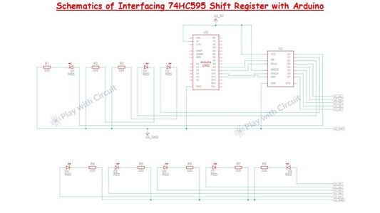 Wiring a 74HC595 Shift Register to an Arduino