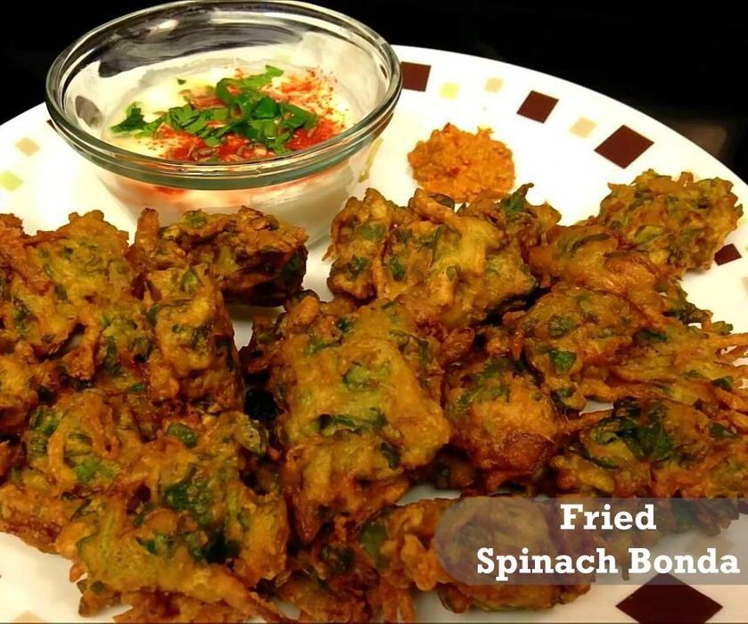 Fried Spinach Bonda - Who's Hungry