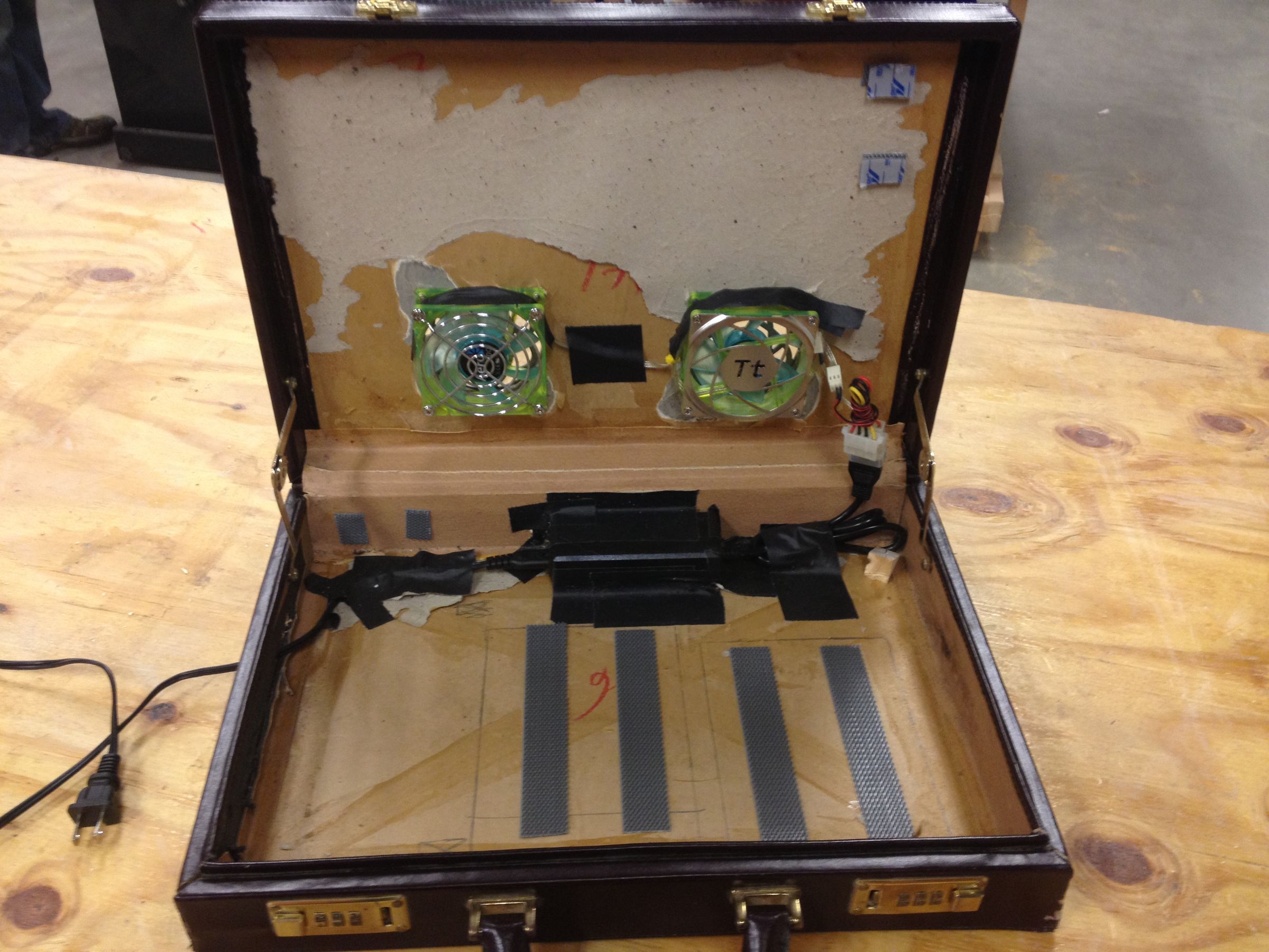 Repurpose an Old Briefcase, Install a Computer, Use to Keep Hard Drives