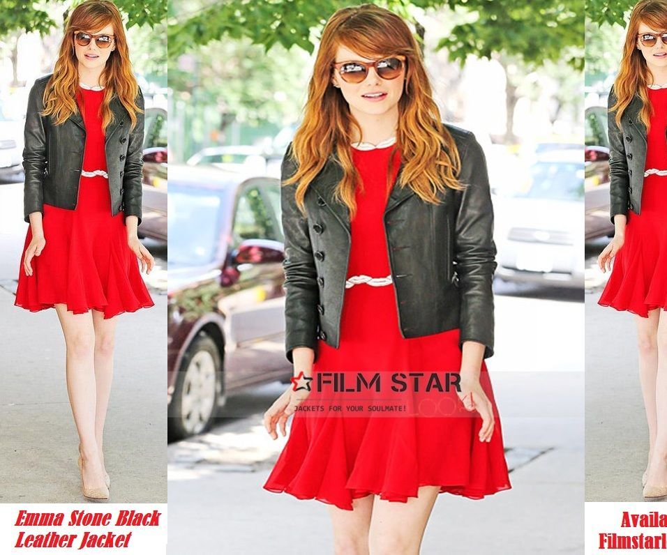 Emma Stone Black Leather Jacket