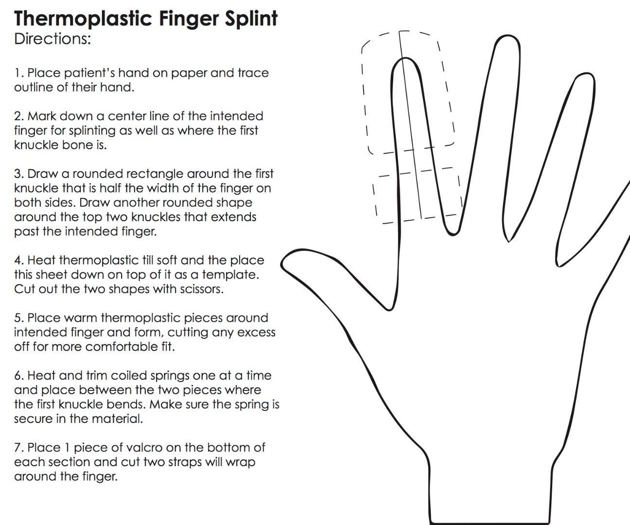 Low Thermoplastic Finger Splint With Spring