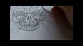How to Draw Skull With Melted Candle