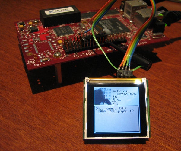Display Messages From Twitter on the Small Screen