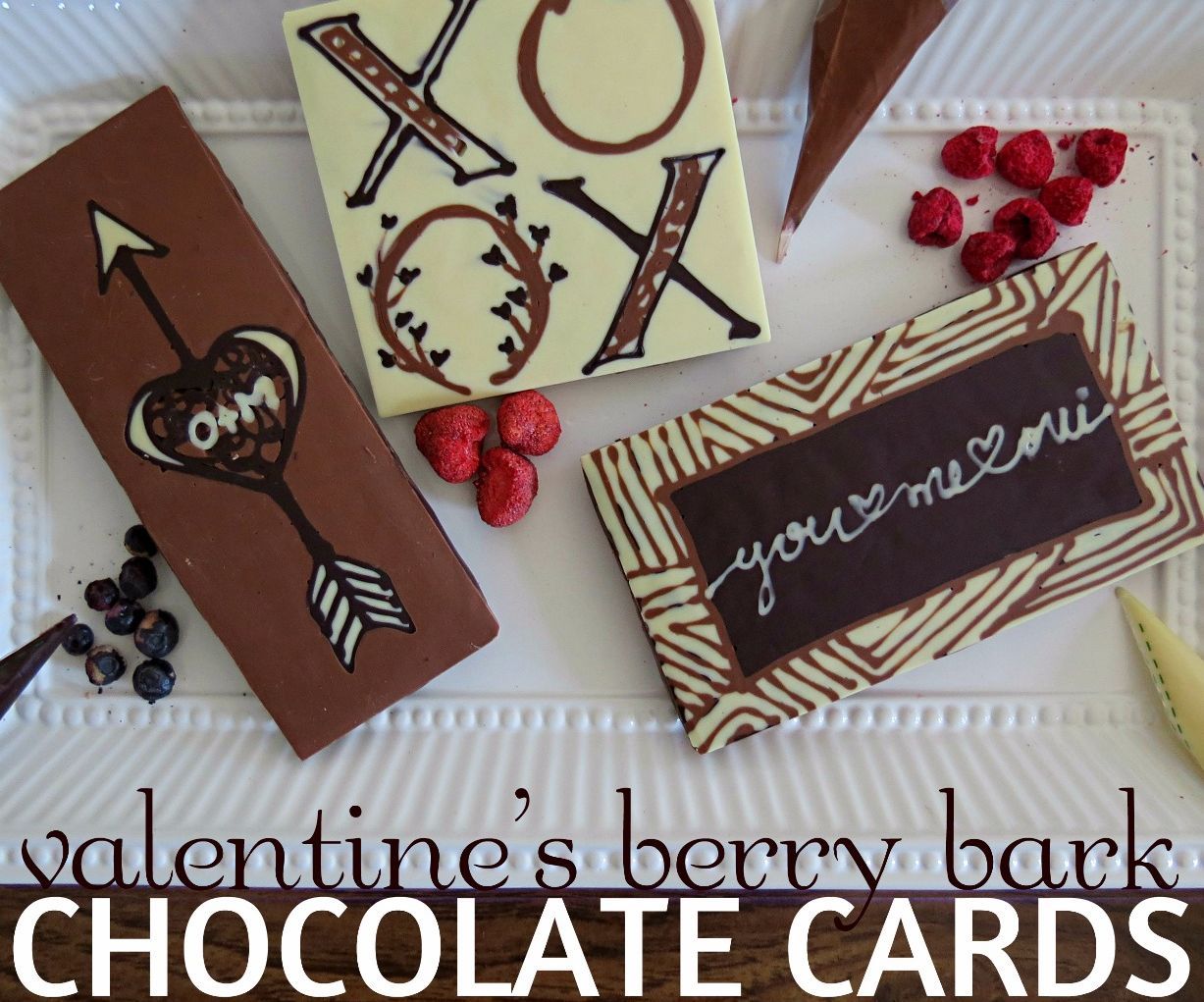 Chocolate Greeting Cards: Valentine's Berry Bark