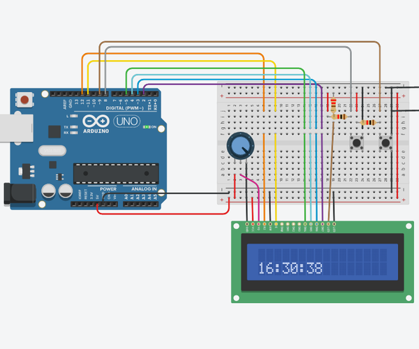 Reloj Digital Con Arduino Y LCD 16x2
