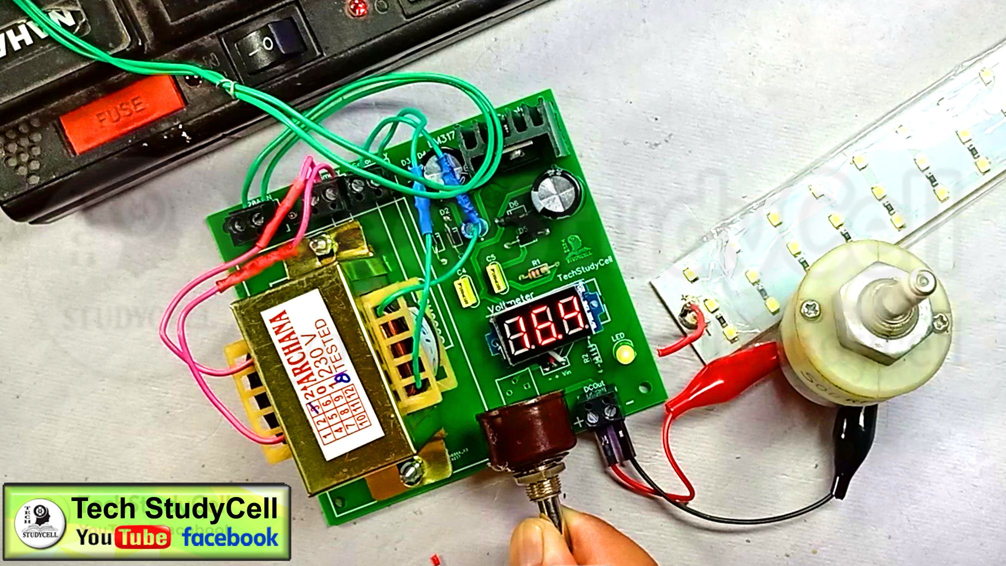 Adjustable Voltage DC Power Supply Using LM317 Voltage Regulator : 10 ...