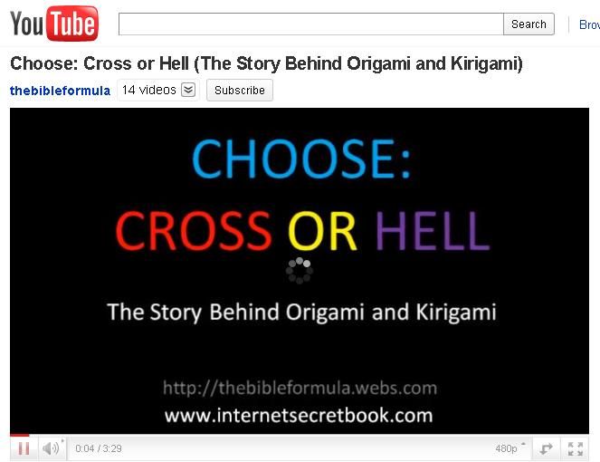 How to Make a Perfect CROSS and to Form the Word "hell" in Just One Cut