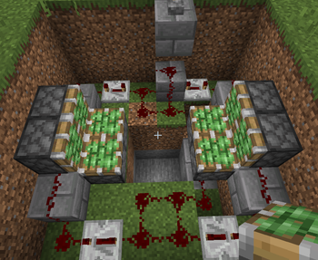 How to Make a Minecraft Bedrock 2x2 Piston Trapdoor (no Slimes or Honey ...