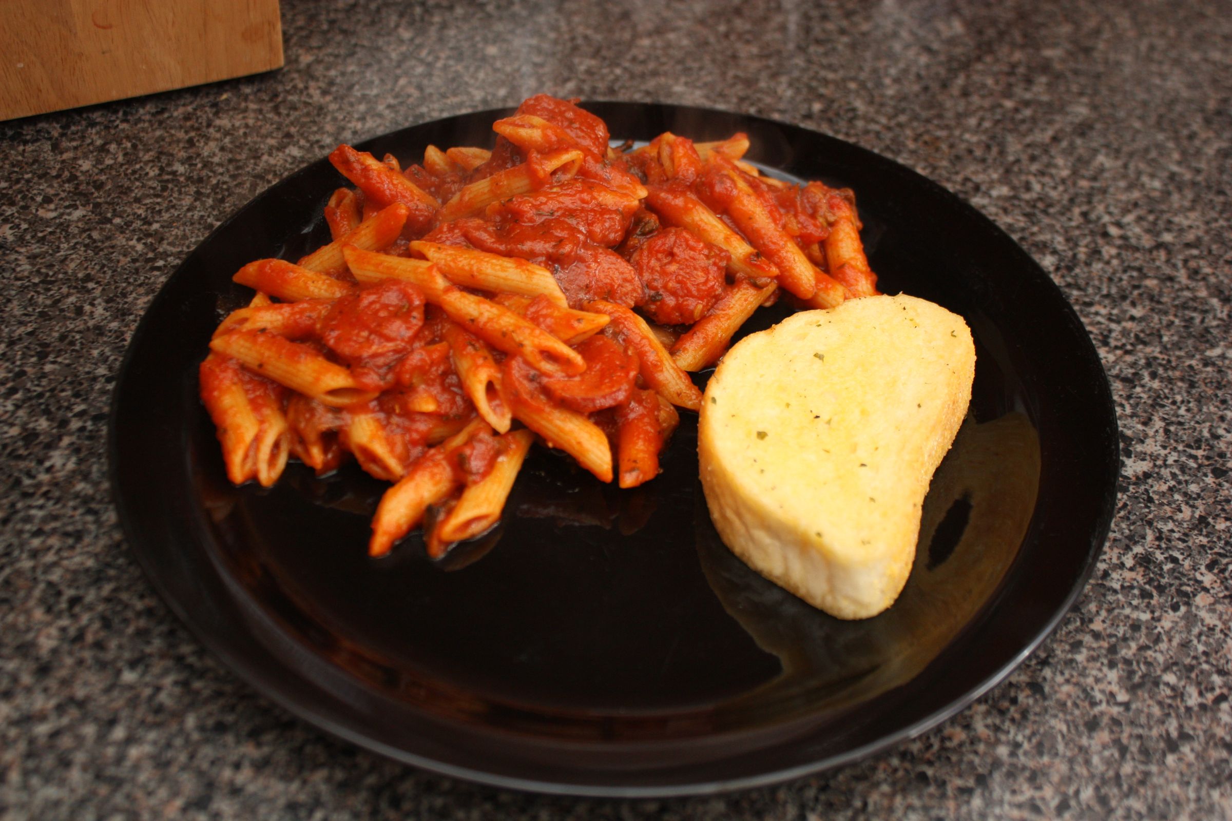 Penne Rigate With Rum Smoked Sausage in Tomato Pasta Sauce
