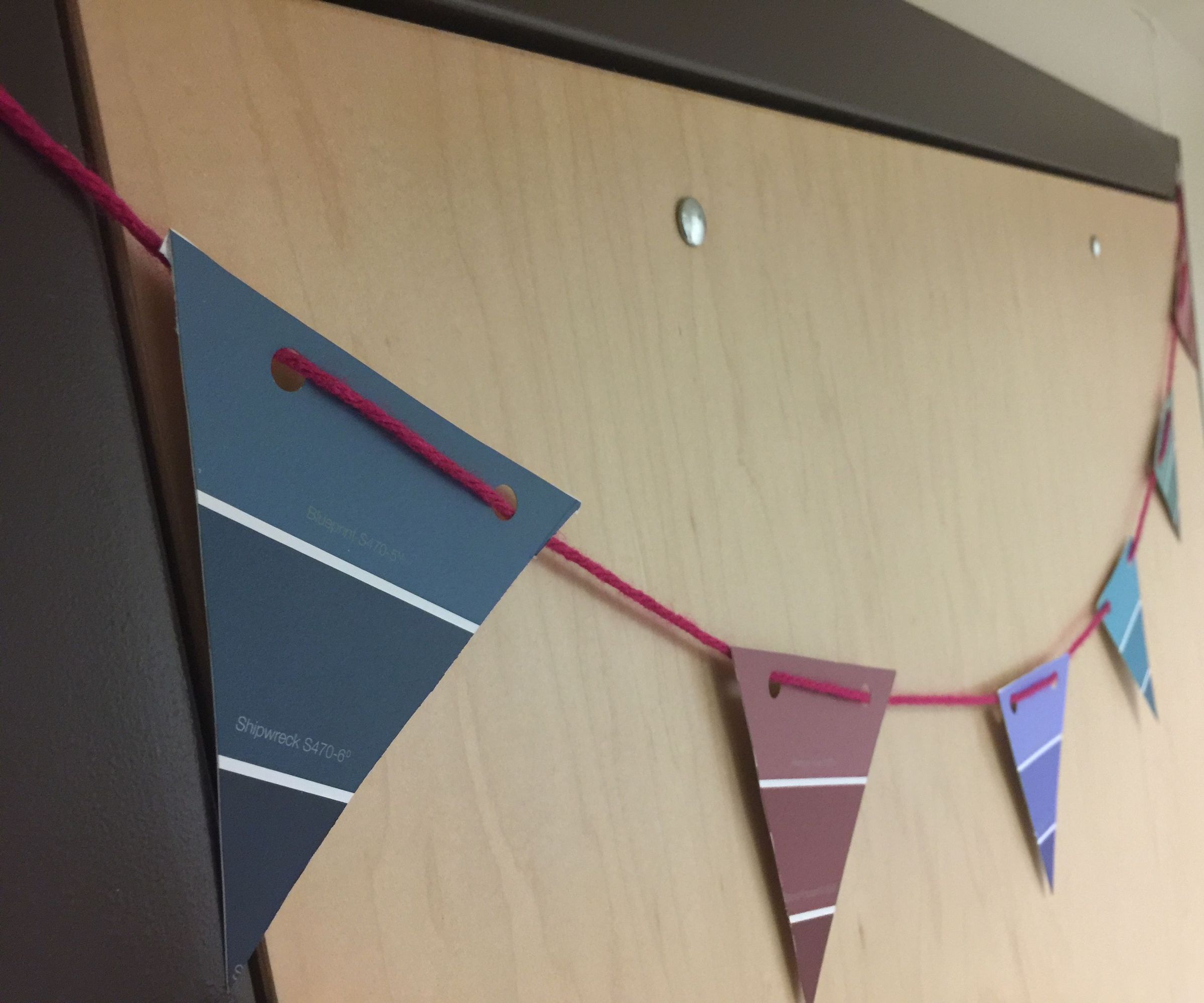 Paper Garland Made of Paint Chips/Color Swatches
