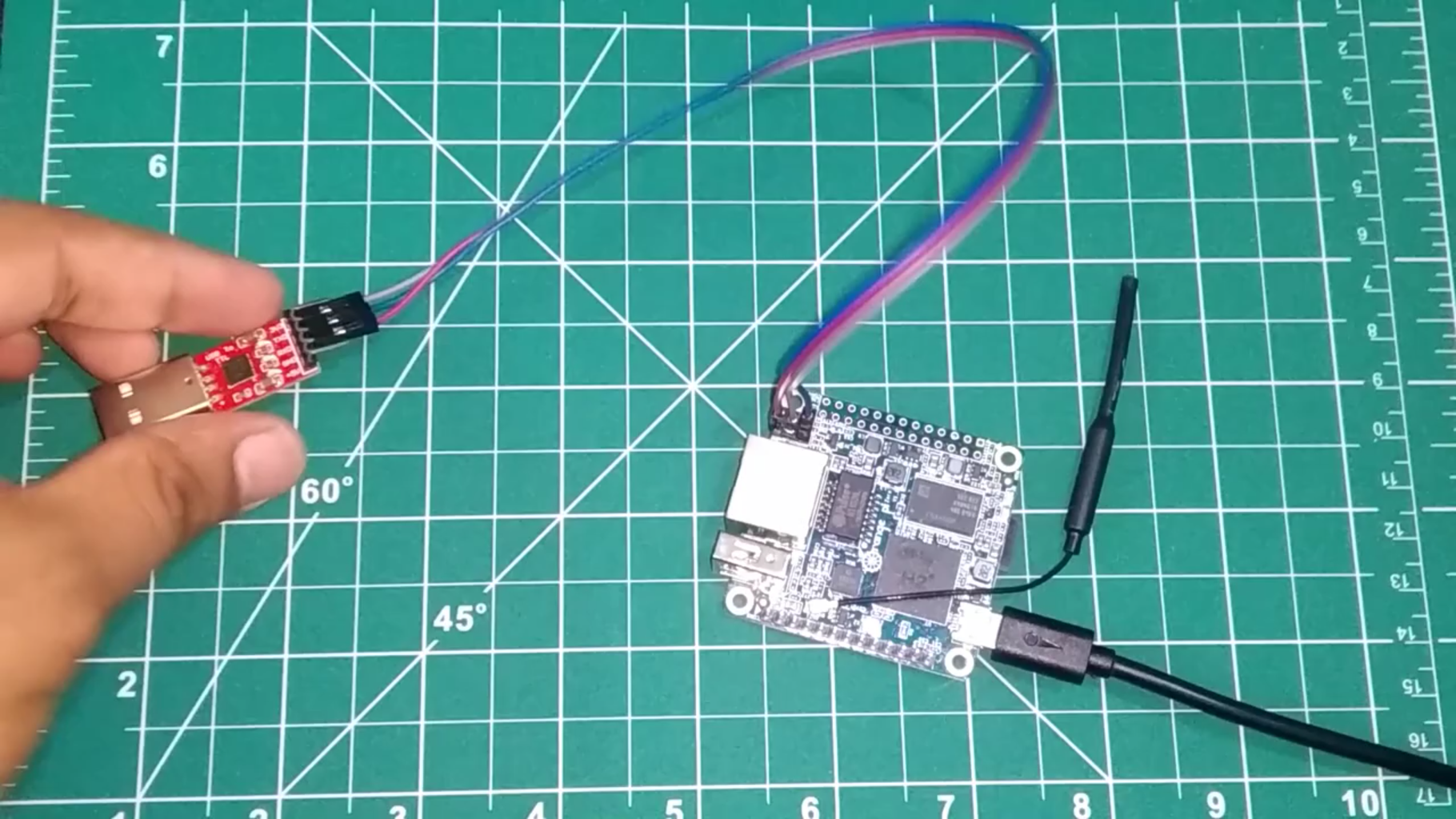 Connect Power and Connect a Usb to Ttl With It.