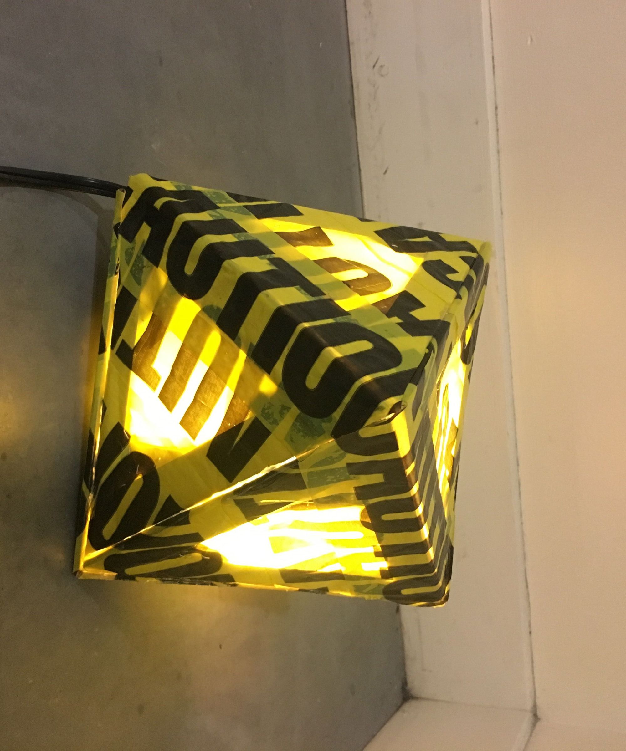 $1 Caution Tape Lamp