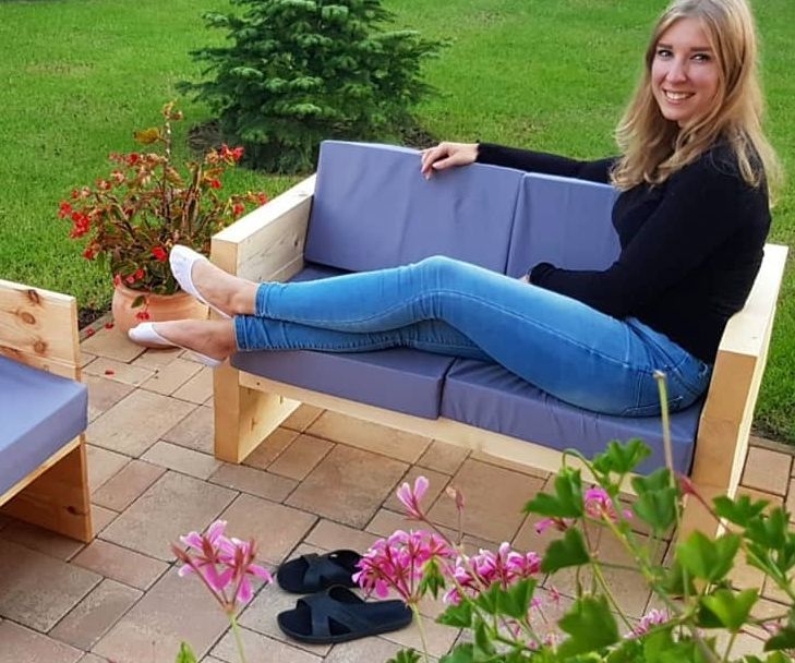 Wood Garden Sofa With VIDEO