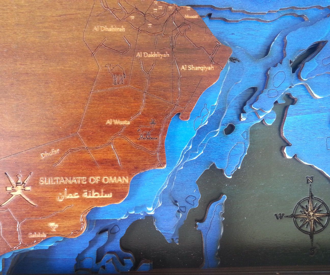 Lasercut Bathymetric Map of Arabian Sea