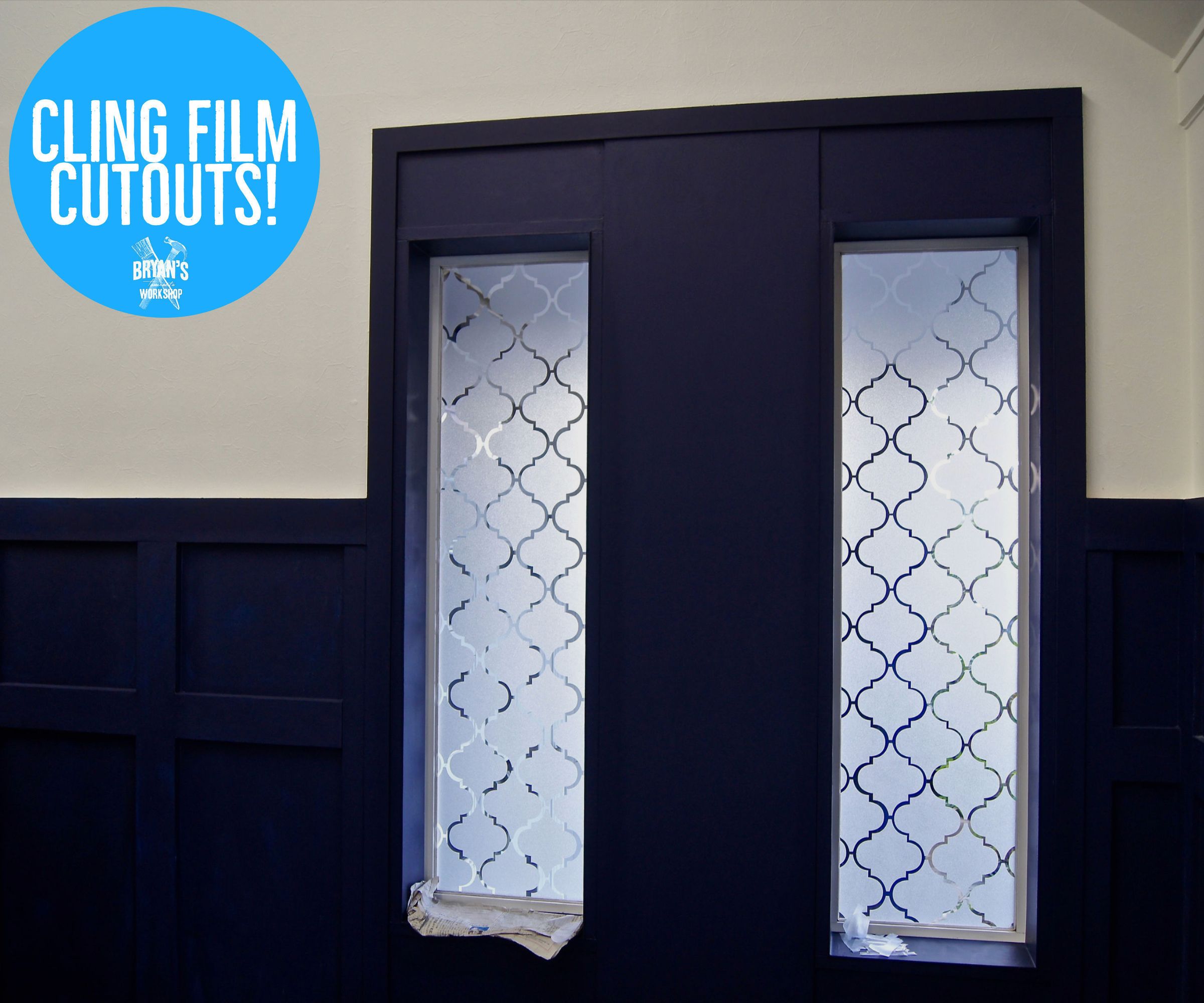 CNC Cling Film Cutouts for a Privacy Window! 