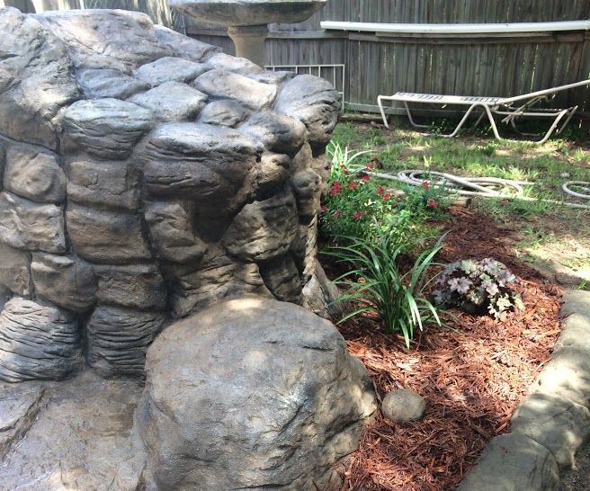 Backyard Faux Rock Garden