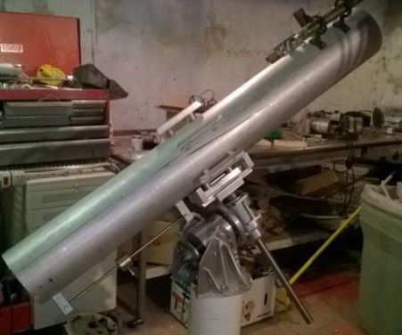 6' f8 Newtonian with Sled Focuser on EQ mount