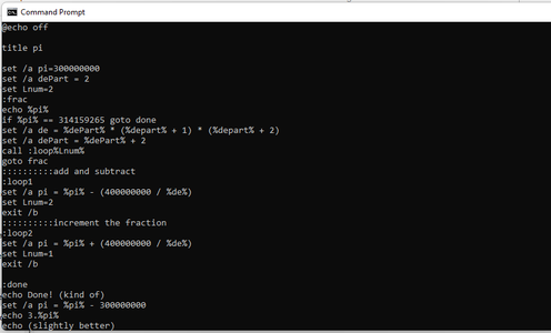 Calculating Pi (π) in CMD - Instructables