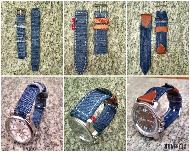 Upcycled GG Denim Watchband Fine band | Upcycled Denim X vegan AppleSkin main image 3