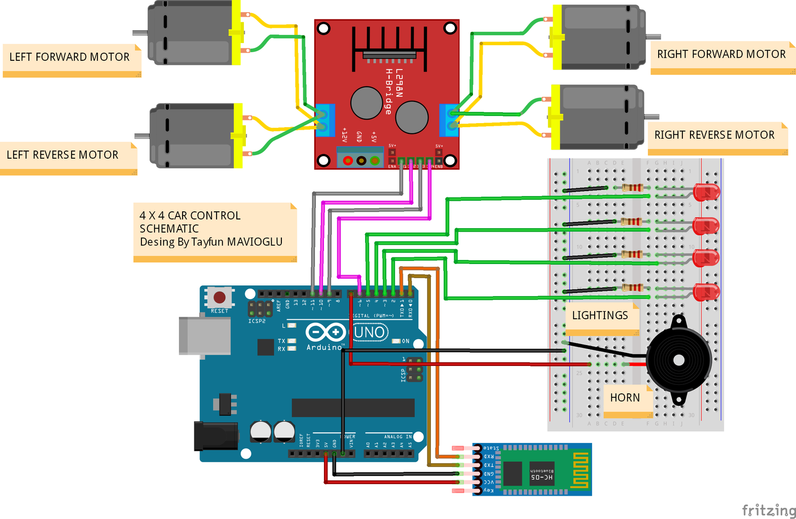 Arduino Bluetooth Car Control 4 X 4 : 9 Steps (with Pictures ...