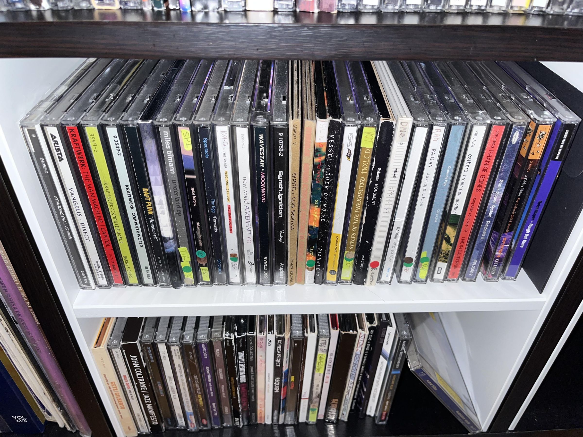 IKEA Kallax Shelf Insert CD Backstop Using SelfStick Weatherseal 3