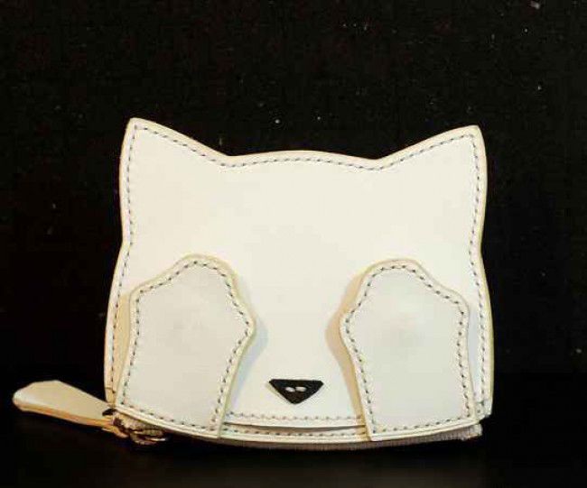 Leather Cat Card Holder