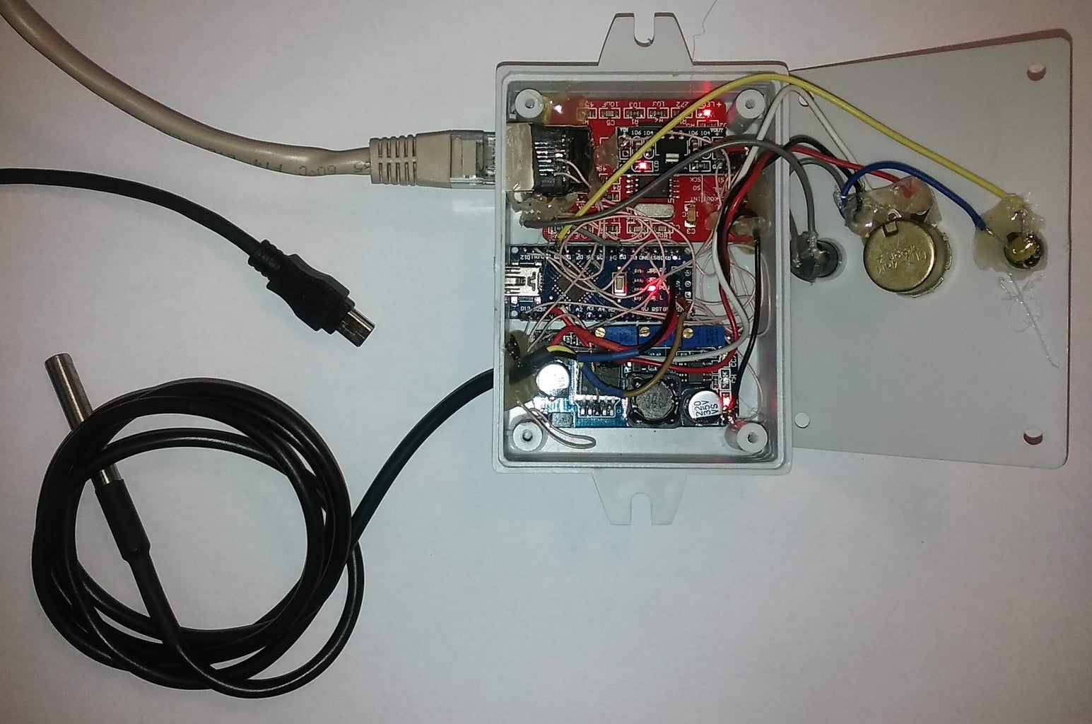 Arduino Webservers Ethernet ENC28J60 With Thermometer DS18B20, I2C LCD and Power Over Ethernet POE  for ZABBIX IOT Data Logging