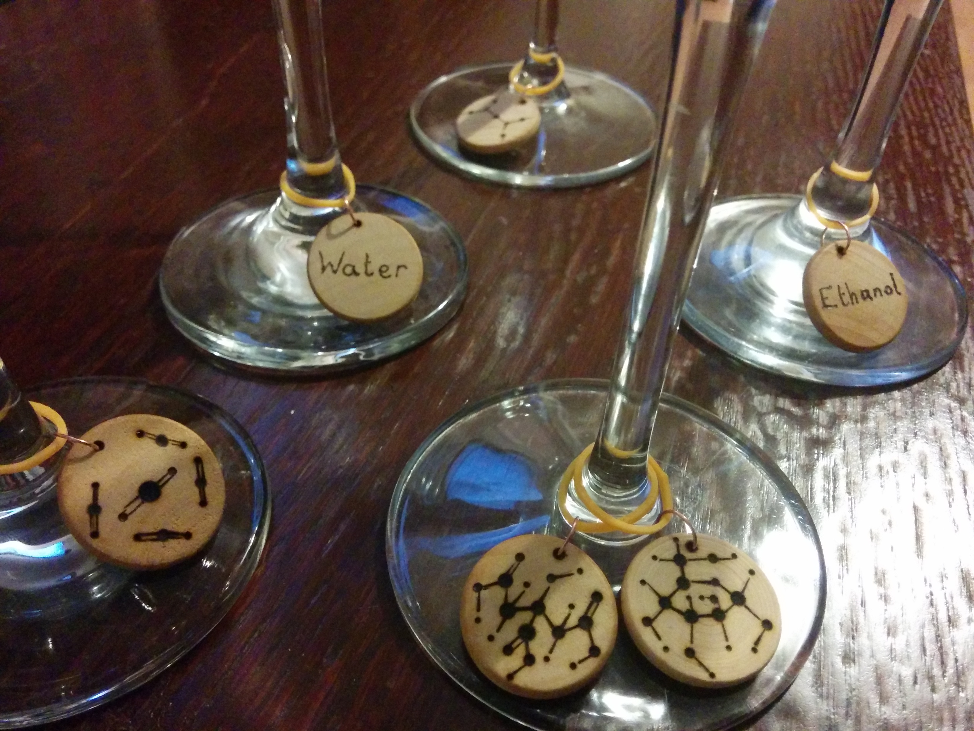 Molecule Wine Glass Charms